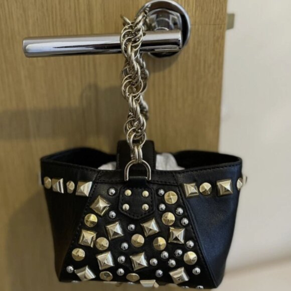 Versace H&M Black Mini Studded Bag. Good Condition - Picture 14 of 15
